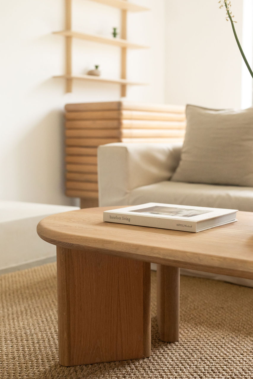 Deft Studios solid oak Oval Coffee Table.