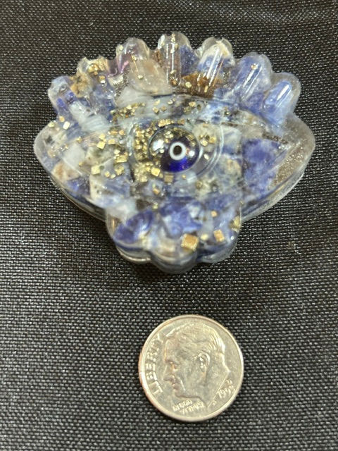 Blue Kyanite & Pyrite Evil Eye for Protection