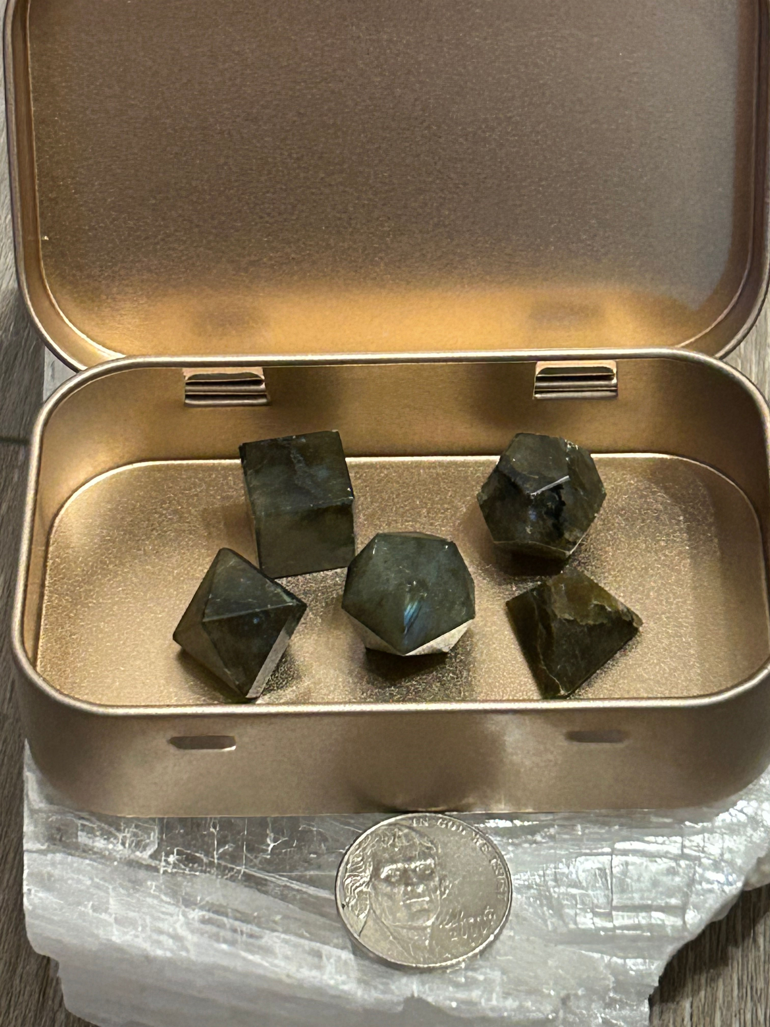 Labradorite Platonic Solids Set in Box