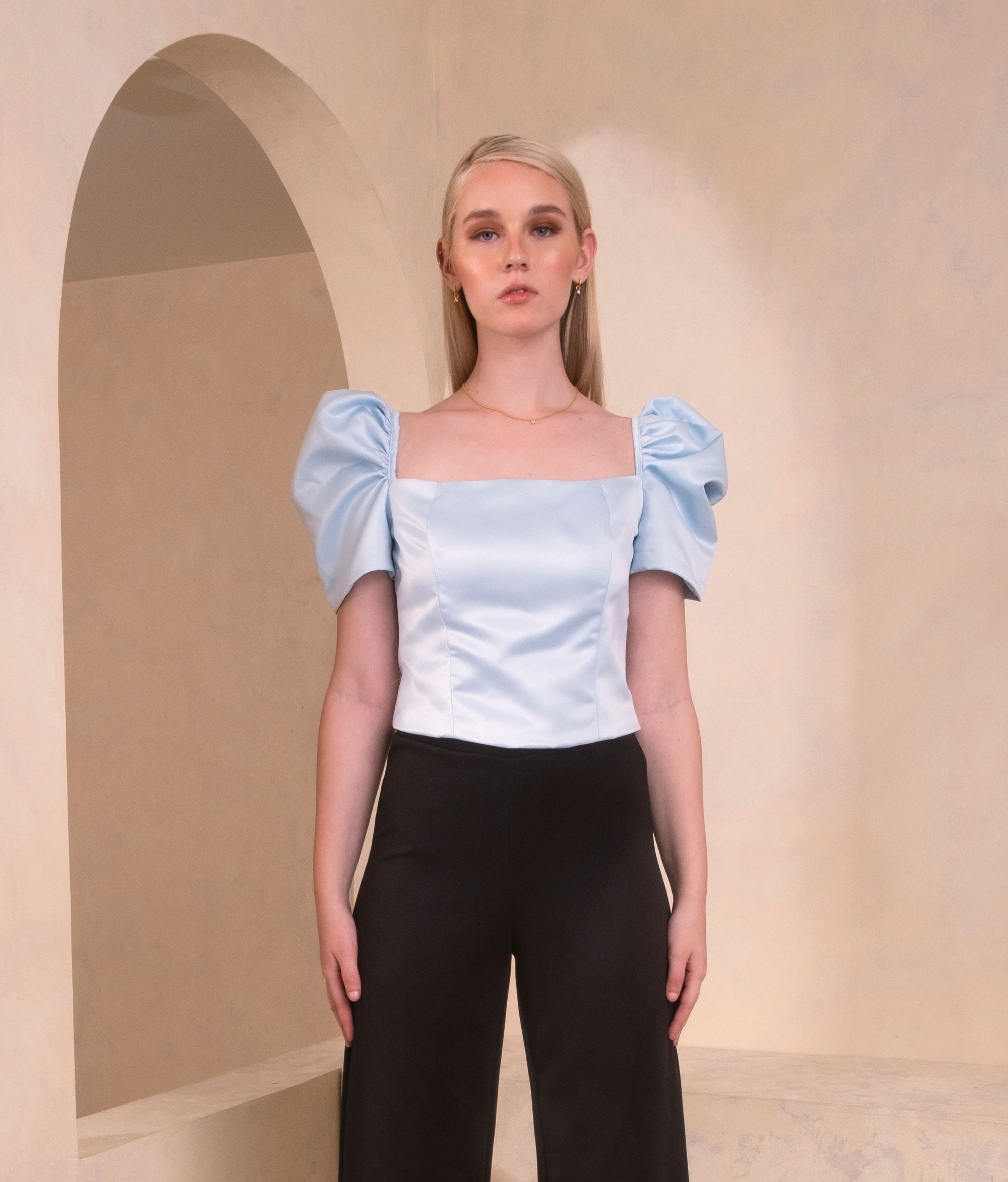 The Priscilla Top in Powder Blue