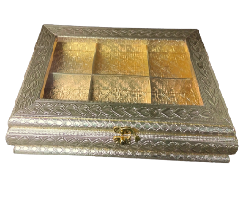 Mdf Dry Fruit Box Gold-10*15 Inch | Siya Trading Limited