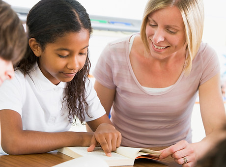 Teacher & Student eye exam vision screen