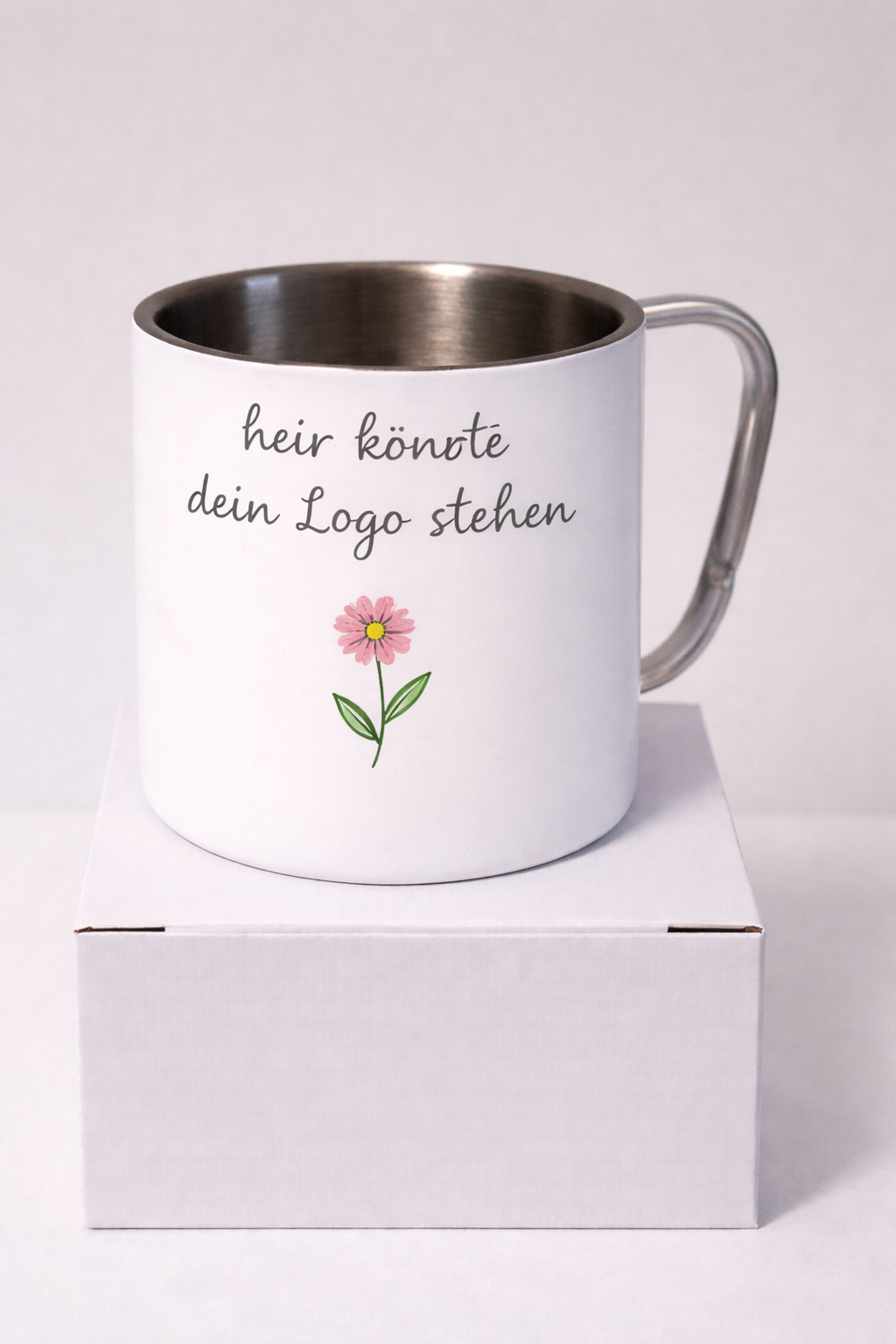Edelstahl-Tasse mit Karabiner-Henkel