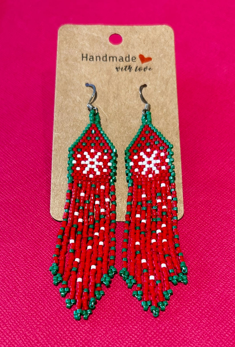 Thumbnail: Snowflake fringe earrings 