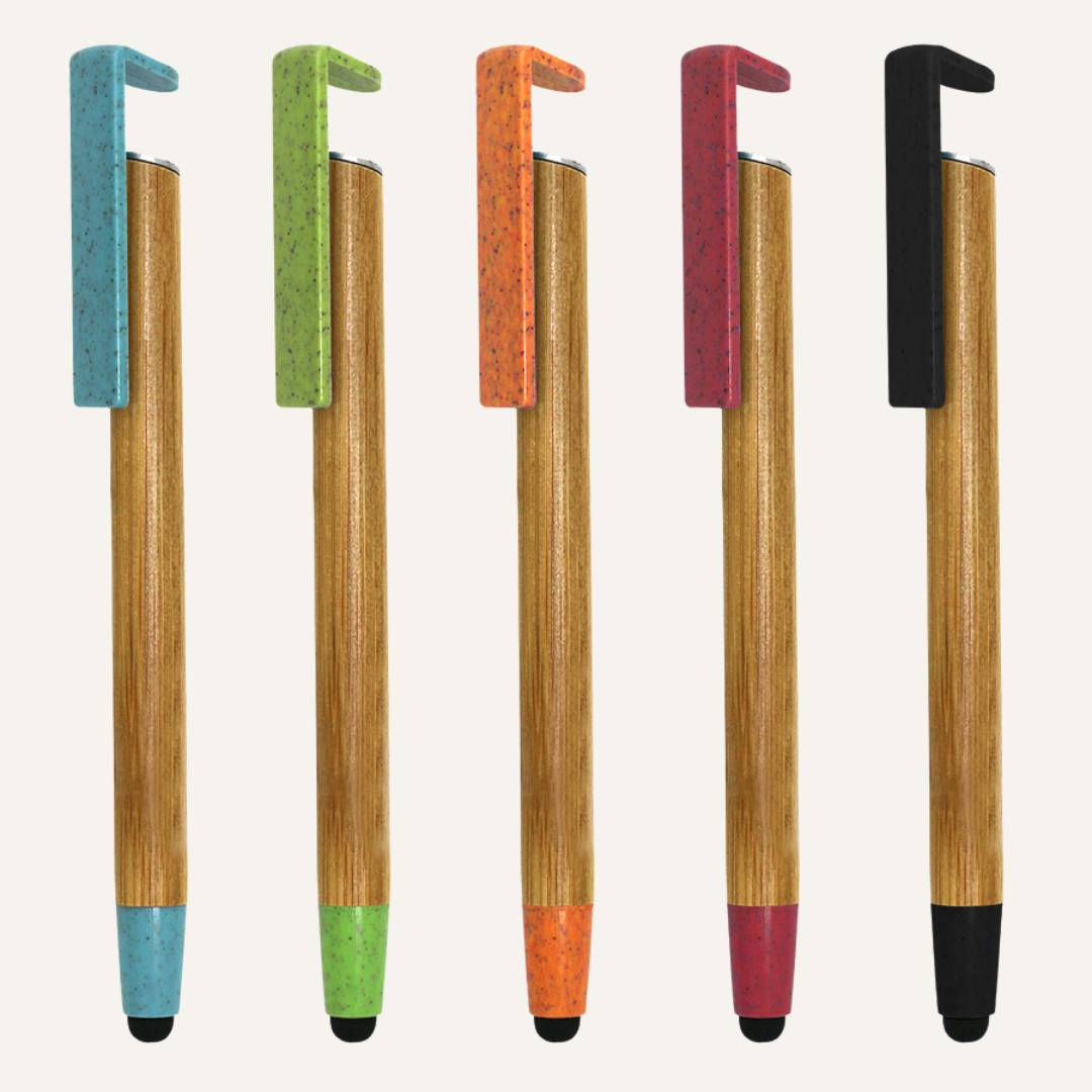 Stylo en Bamboo avec Support Téléphone