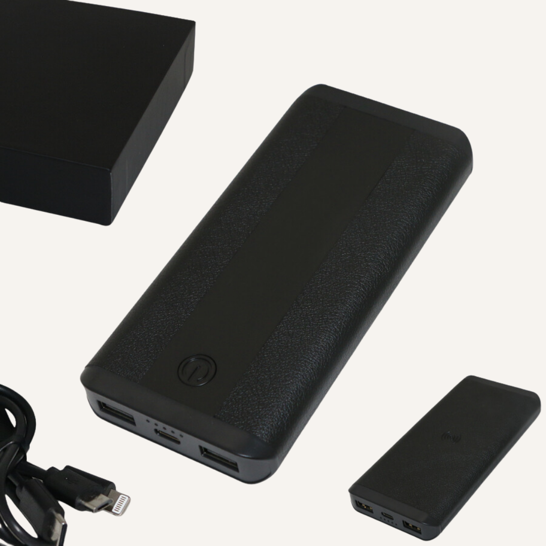 Coffret Publicitaire Technologique Powerbank Wireless 10000 mAh Haut de Gamme