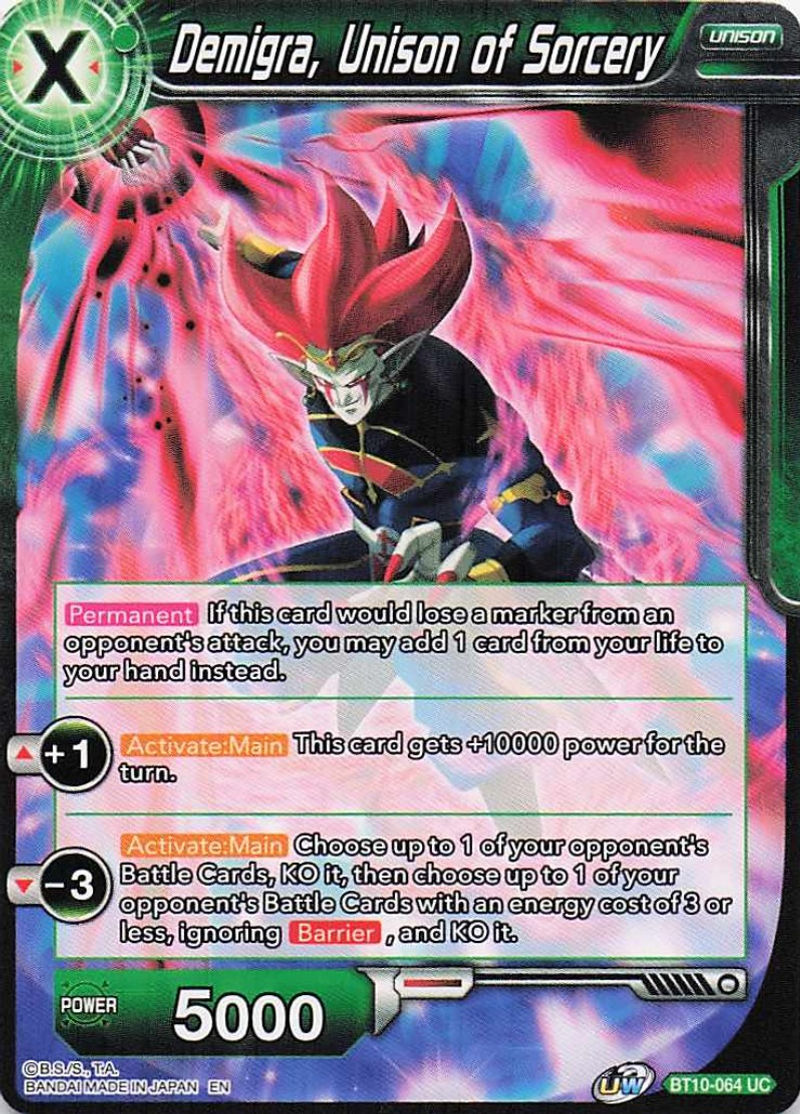 BT10 Demigra, Unison of Sorcery BT10-064 UC Dragon Ball Super TCG Non-Holo Drago