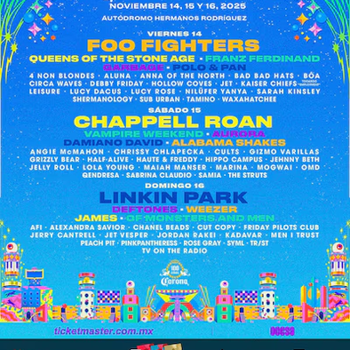 Foo Fighters, Chapell Roan y Linkin Park se presentarán en Corona Capital 2025