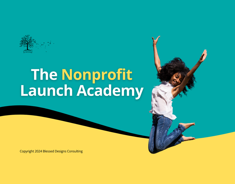 Woman jumping in excitement over The Nonprofit Launch Academy