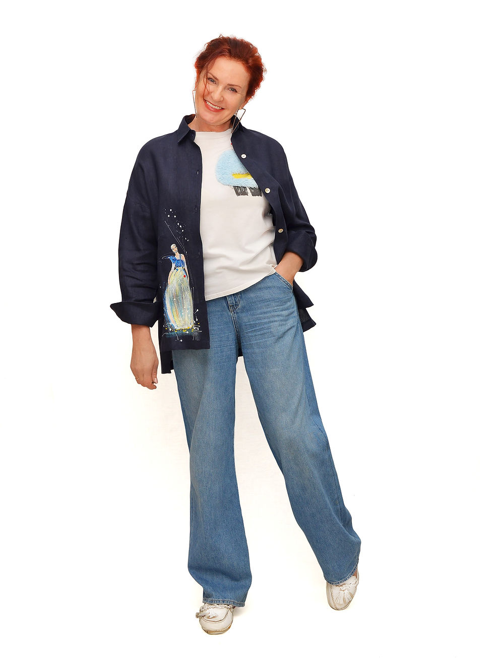 Миниатюра: Блузон "Стиль" с ручной росписью изо льна