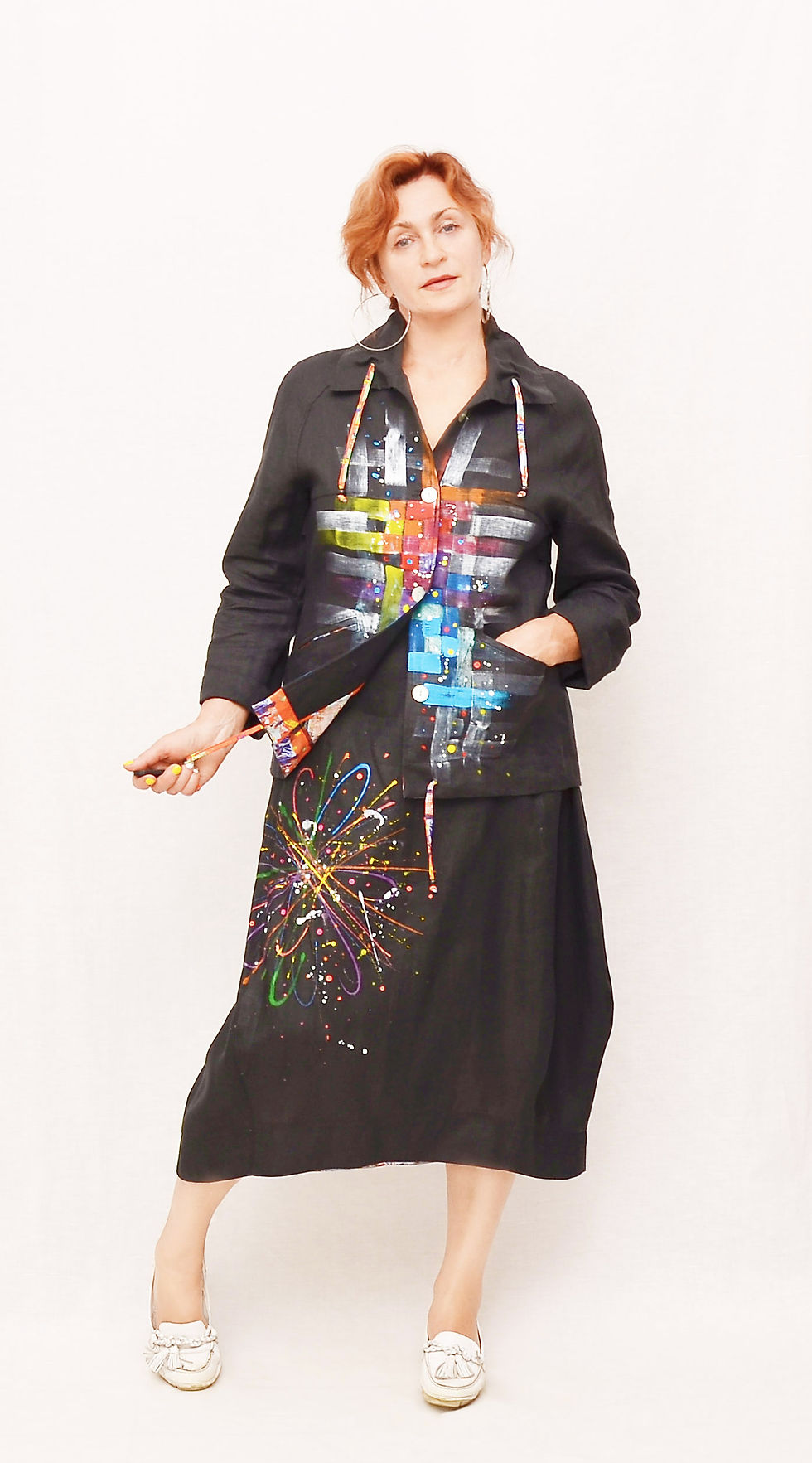 Миниатюра: Жакет "Пантера"с ручной росписью