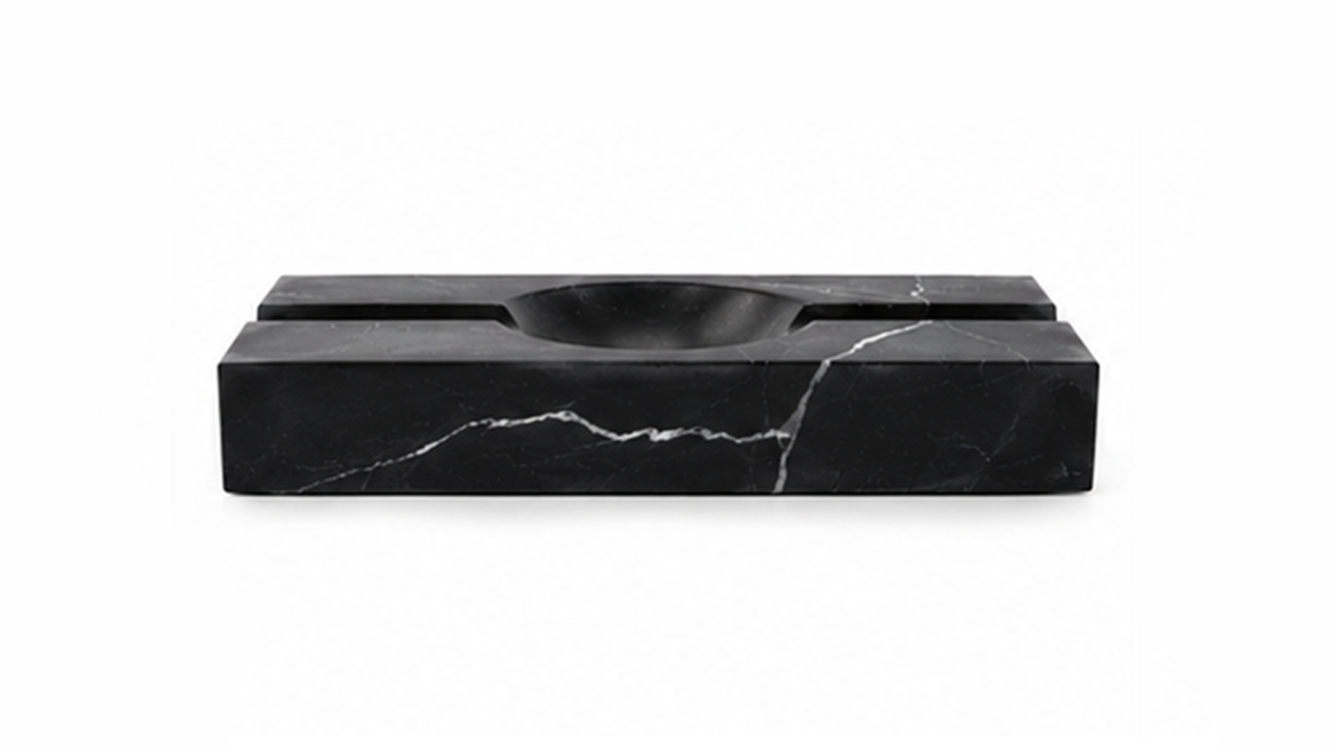 Cigar Ash Marble Tray Matte Black