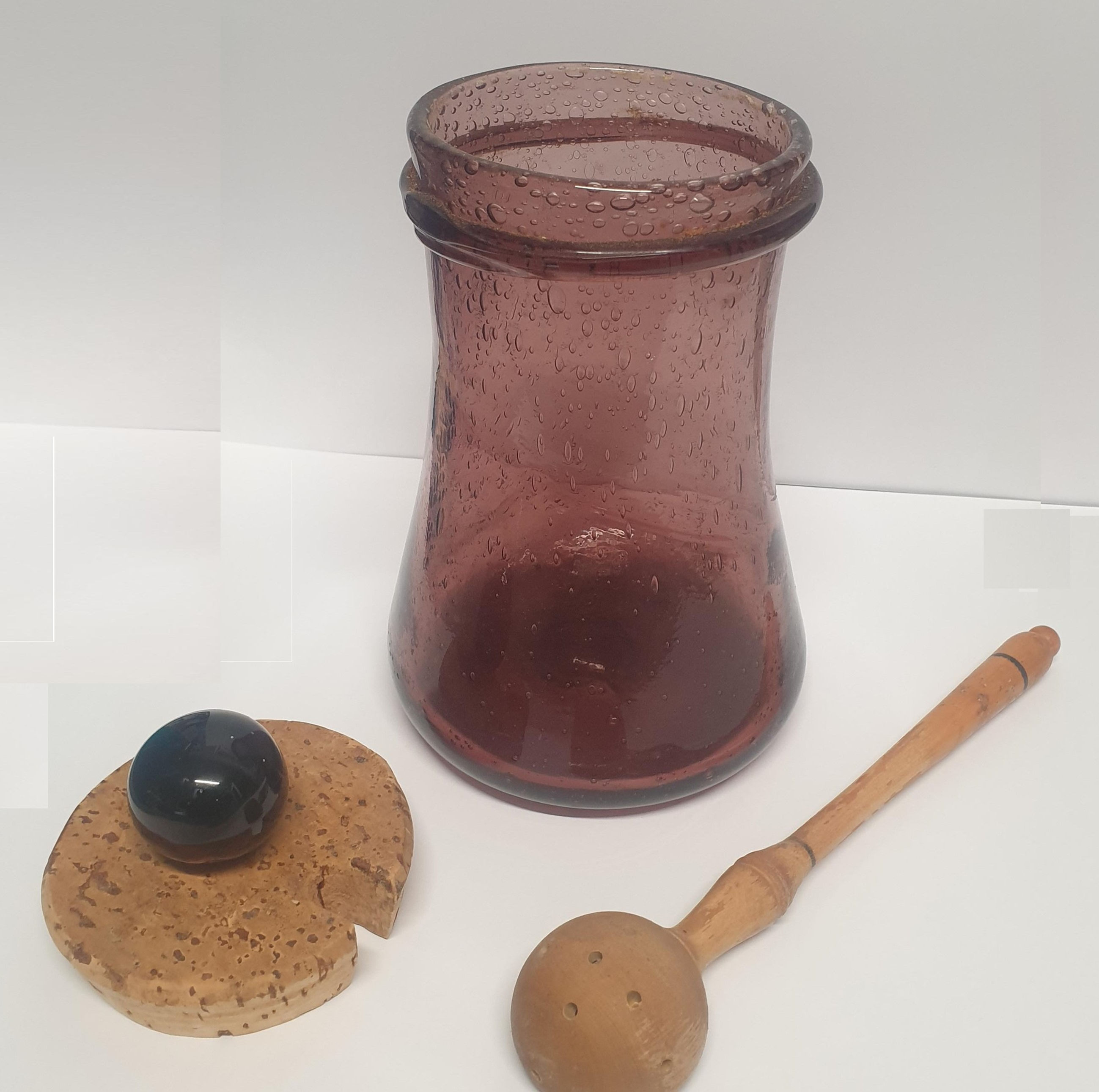 Pot à olives Verrerie de BIOT verre soufflé