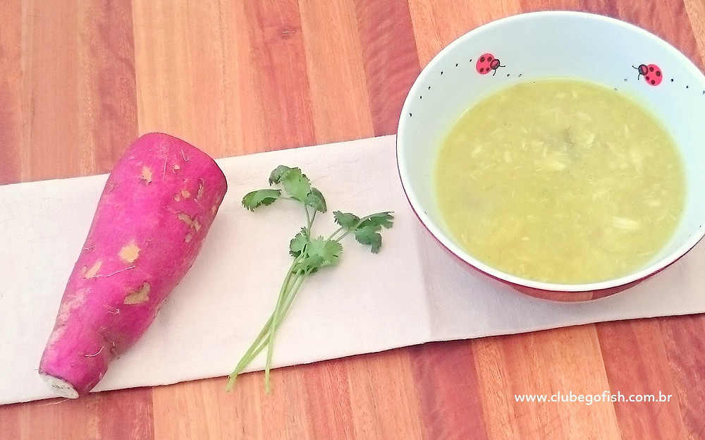 Caldo de tilápia com batata doce
