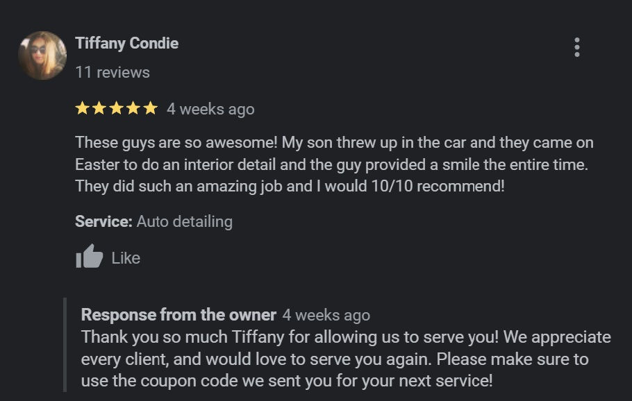 5 star google review