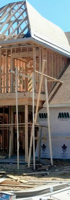 front view of a custom home being built