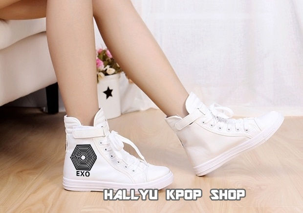 Thumbnail: EXO Overdose White High Top Canvas Shoes
