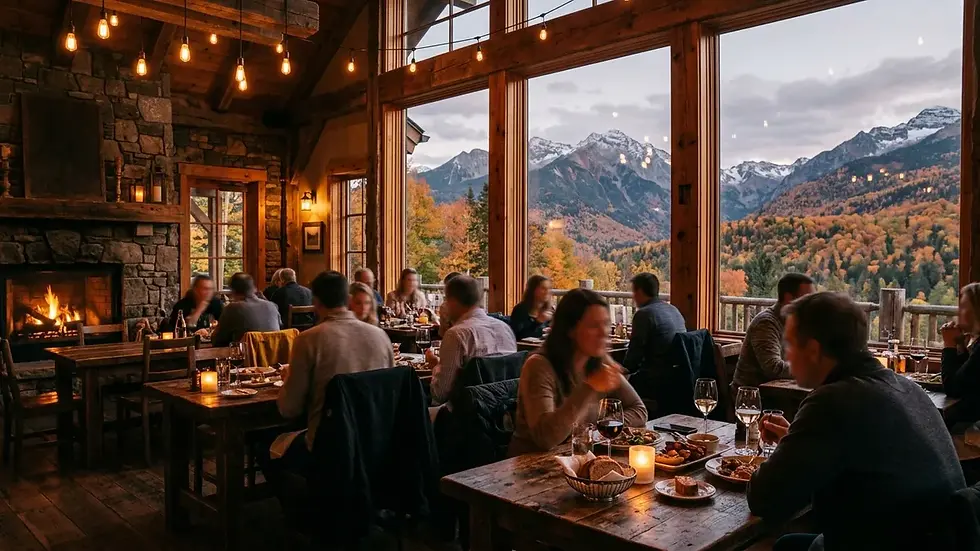 Mountain dining experience near Morganton GA with scenic views