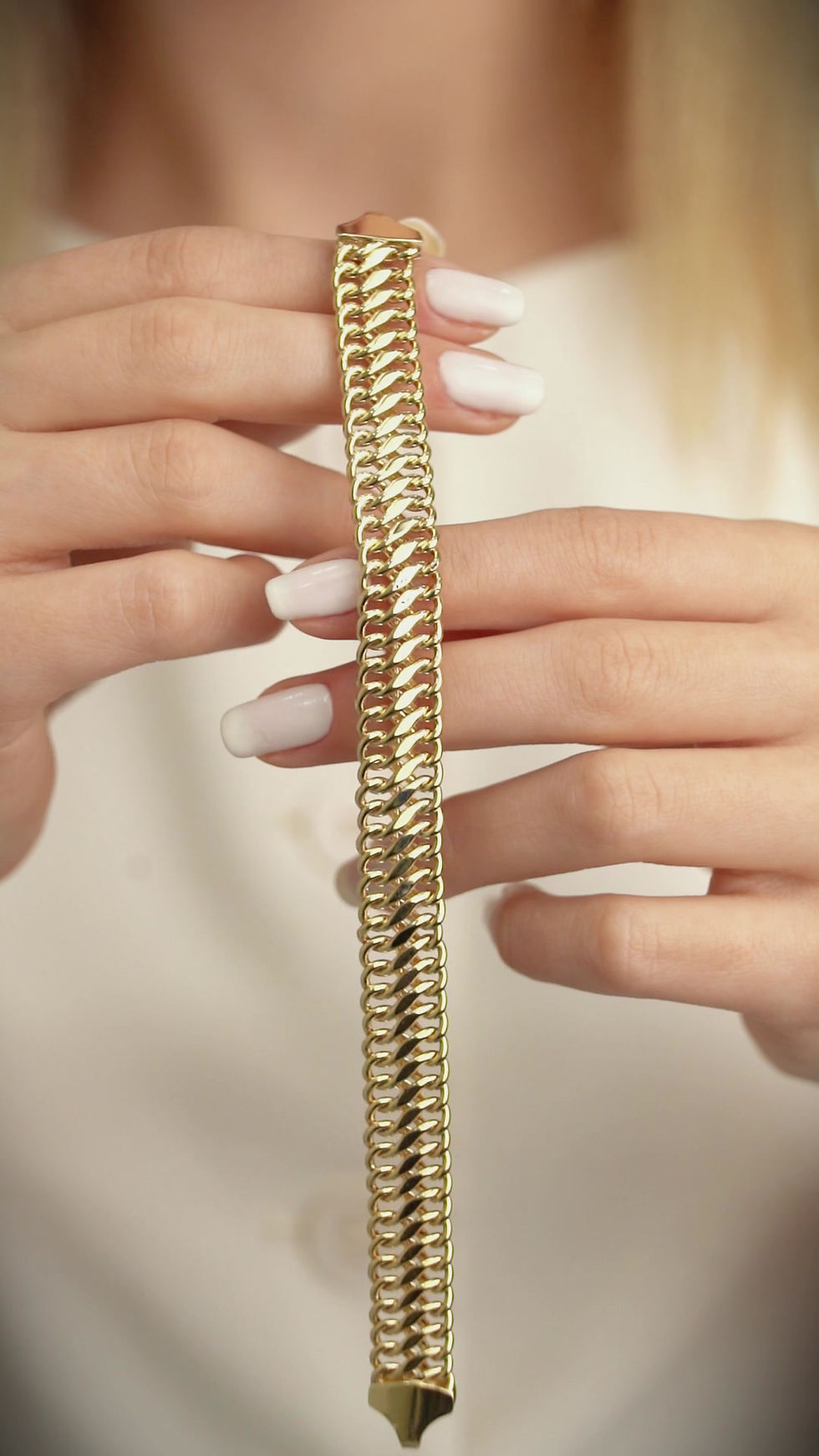 Küçük resim: Kalın Örgü Zincir Model 14 Ayar Altın Bileklik