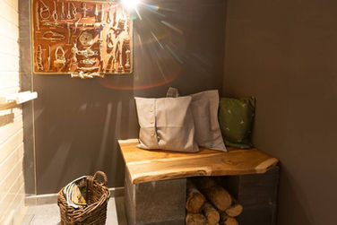 Vorraum der Sauna im Birkenchalet