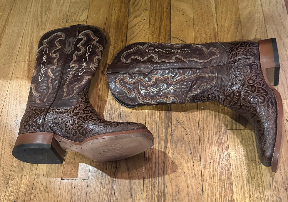 Thumbnail: Preloved (Return) - Size 10 - Tanner Mark - Western Leather Boots