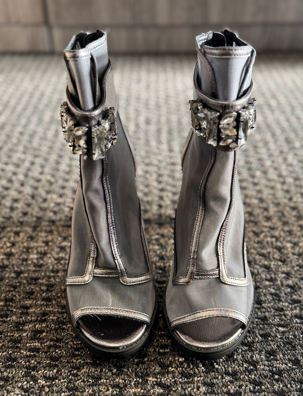 Thumbnail: NEW - Size 8.5 Karl Lagerfeld Silver Booties