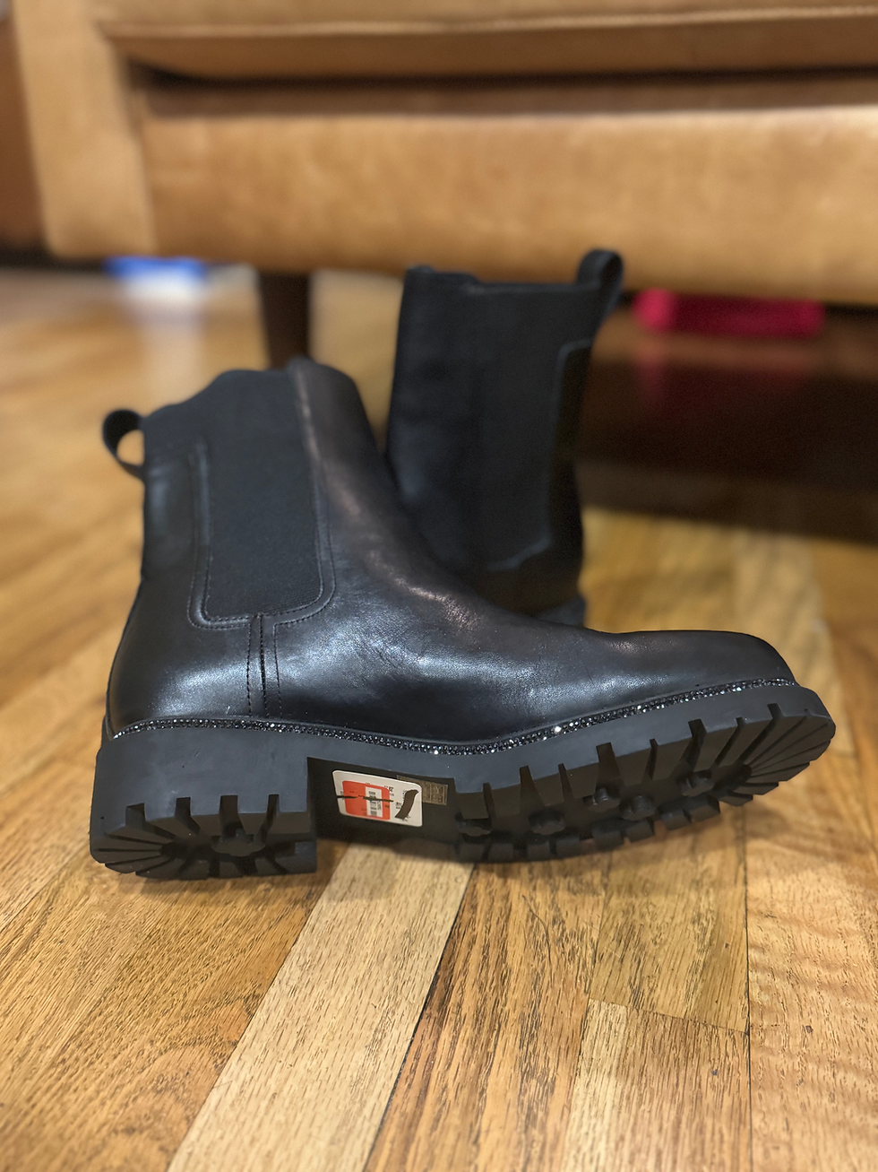 Thumbnail: NEW - Size 11 - DKNY - Glitter sole Leather boots