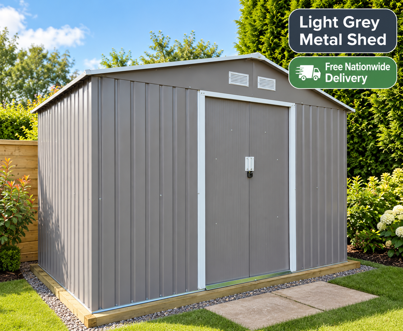 Metal Garden Shed 9x6 Outdoor Storage Tool Shed