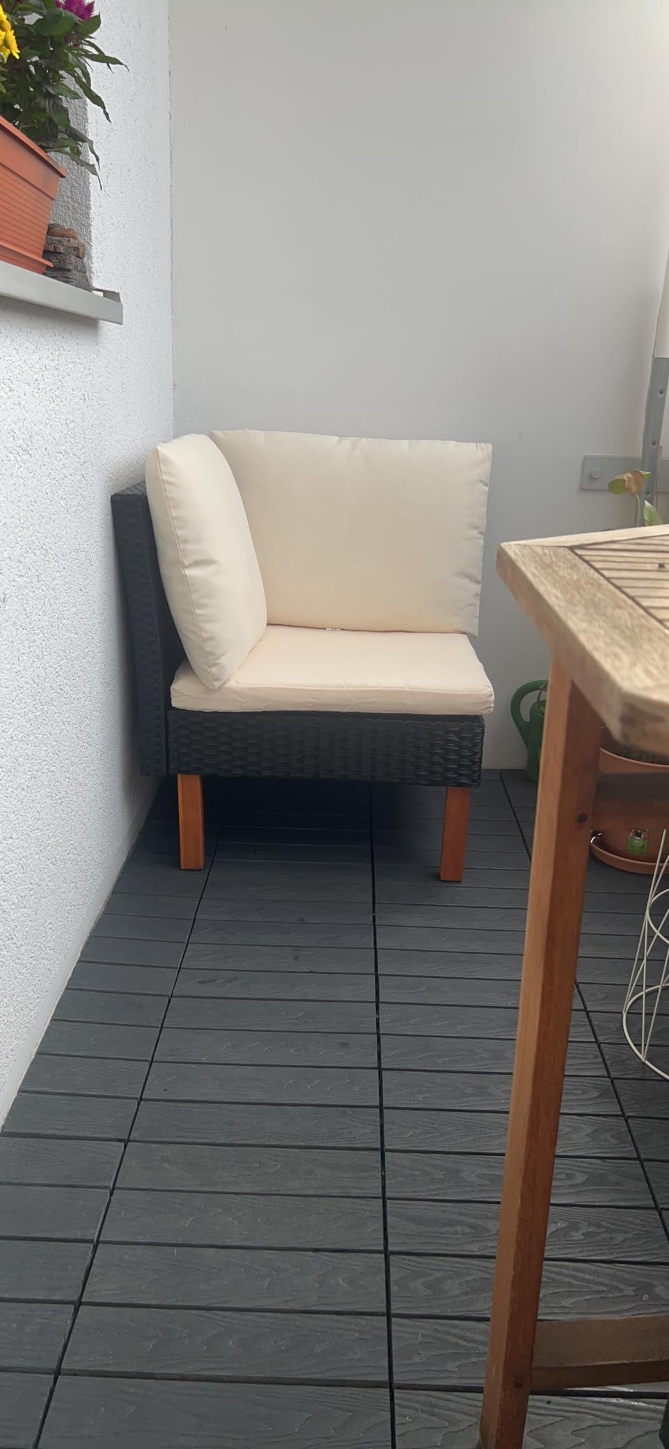Thumbnail: Outdoor Corner Sofa Seat – PE Rattan & Steel Frame with Cushions | Modern Garden
