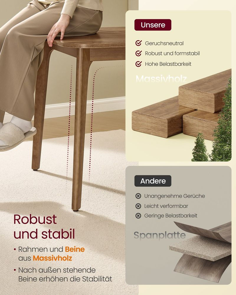 Thumbnail: Extendable Wooden Dining Table 140–180cm – Seats 4–8 People