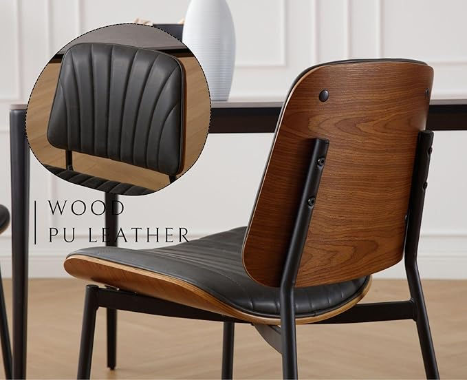 Thumbnail: Set of 2 Faux Leather Dining Chairs