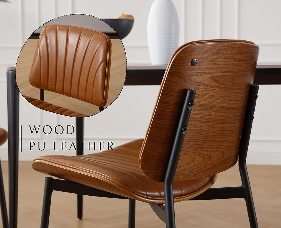 Thumbnail: Set of 2 Faux Leather Dining Chairs