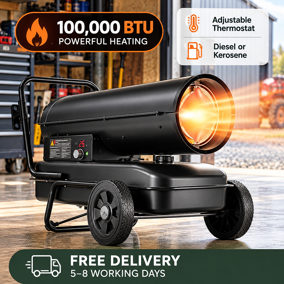 Thumbnail: 100000 BTU Diesel and Kerosene Forced Air Heater 38L Industrial Space