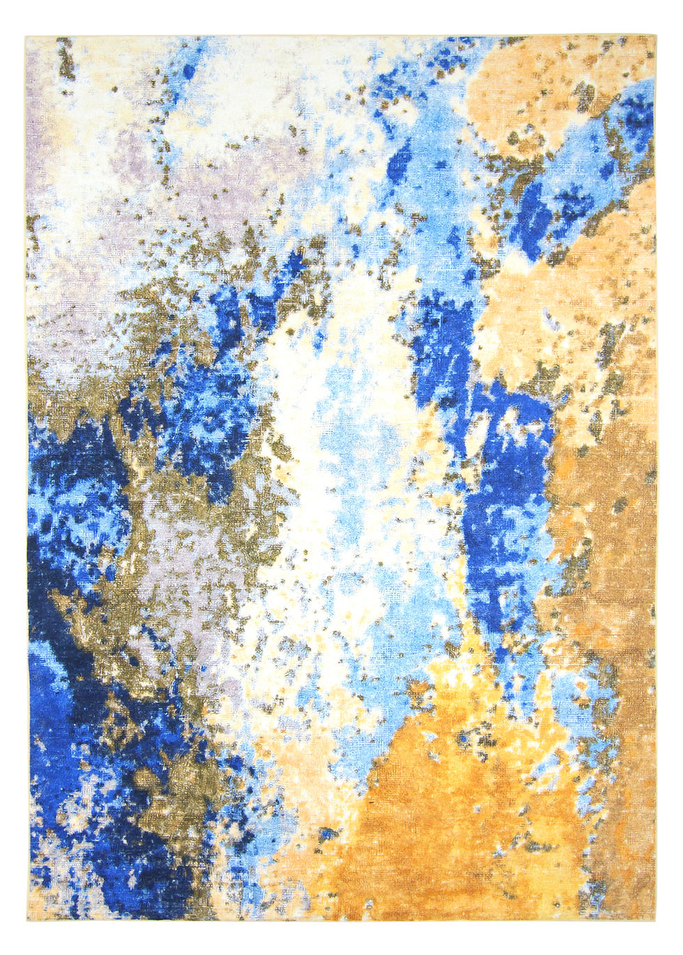 Thumbnail: Modern Abstract Area Rug | Blue, Yellow & Multi-Coloured Design