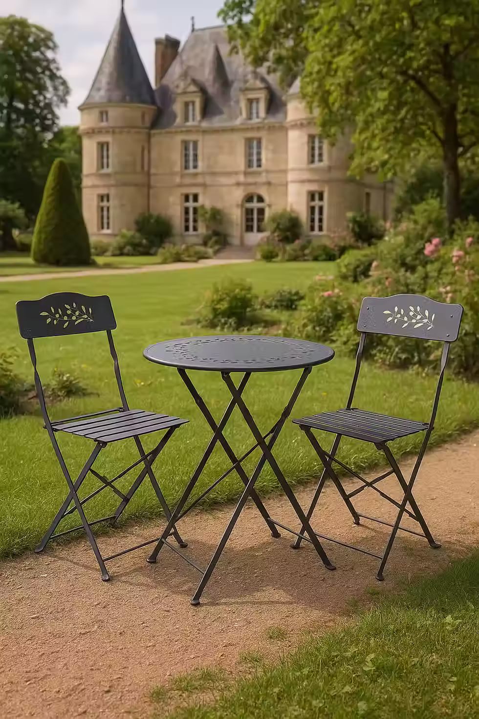 Thumbnail: Vintage Grey Iron Garden Furniture Set – Bistro Set Patio