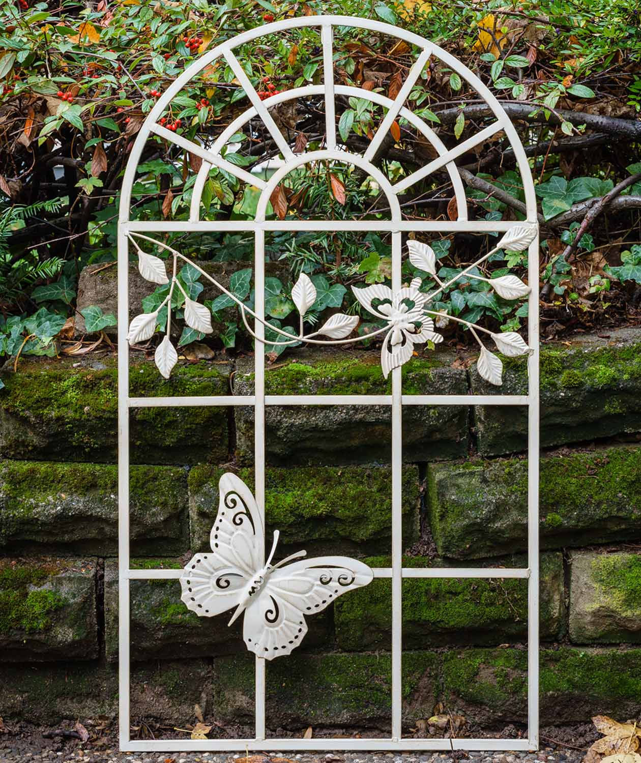 Nostalgia Stable Window Metal Frame with Butterfly – Antique Style 97cm