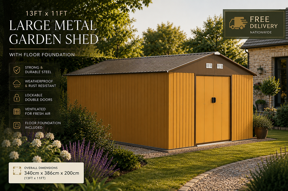 Thumbnail: 13 x 11ft Large Metal Garden Shed 