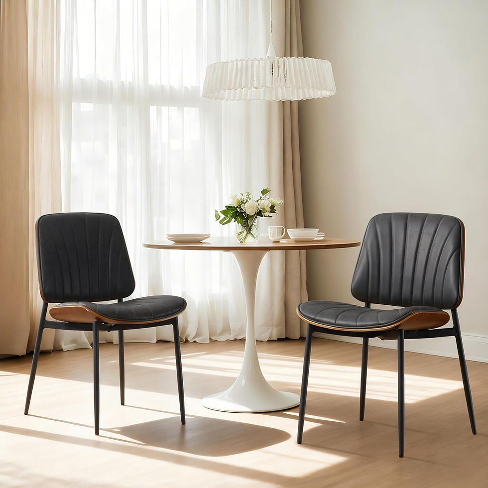Thumbnail: Set of 2 Faux Leather Dining Chairs