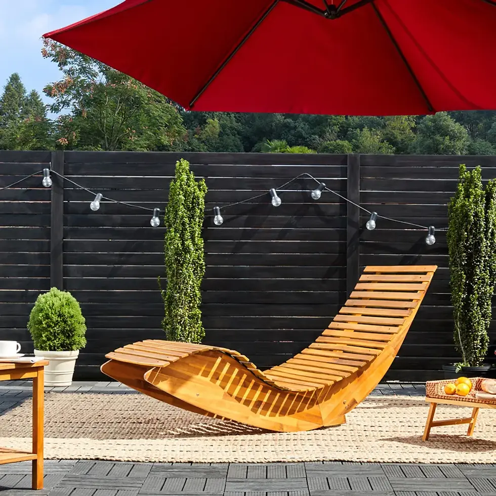Thumbnail: 1 lounger FSC Certified Acacia Wood Ergonomic