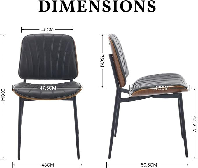 Thumbnail: Set of 2 Faux Leather Dining Chairs