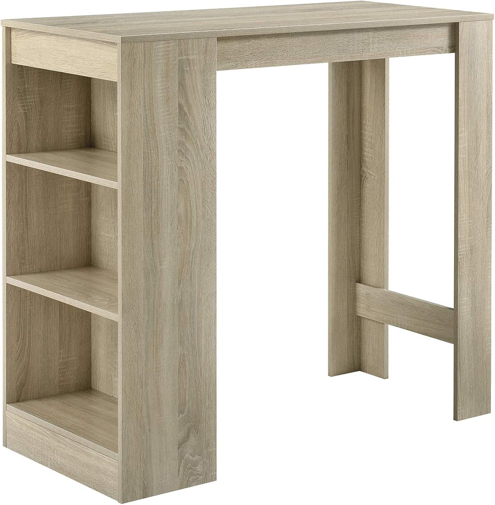 Thumbnail: Home Bar Table with Storage Shelves – Modern Breakfast Bar & Drinks Station