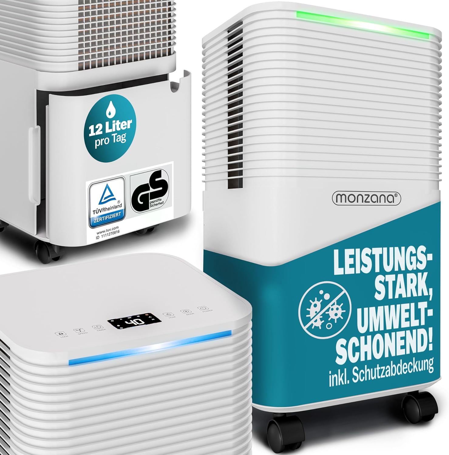 Electric Dehumidifier 15-20 m² 12L/Day LED Display 24-Hour Timer Room Dehumidifi