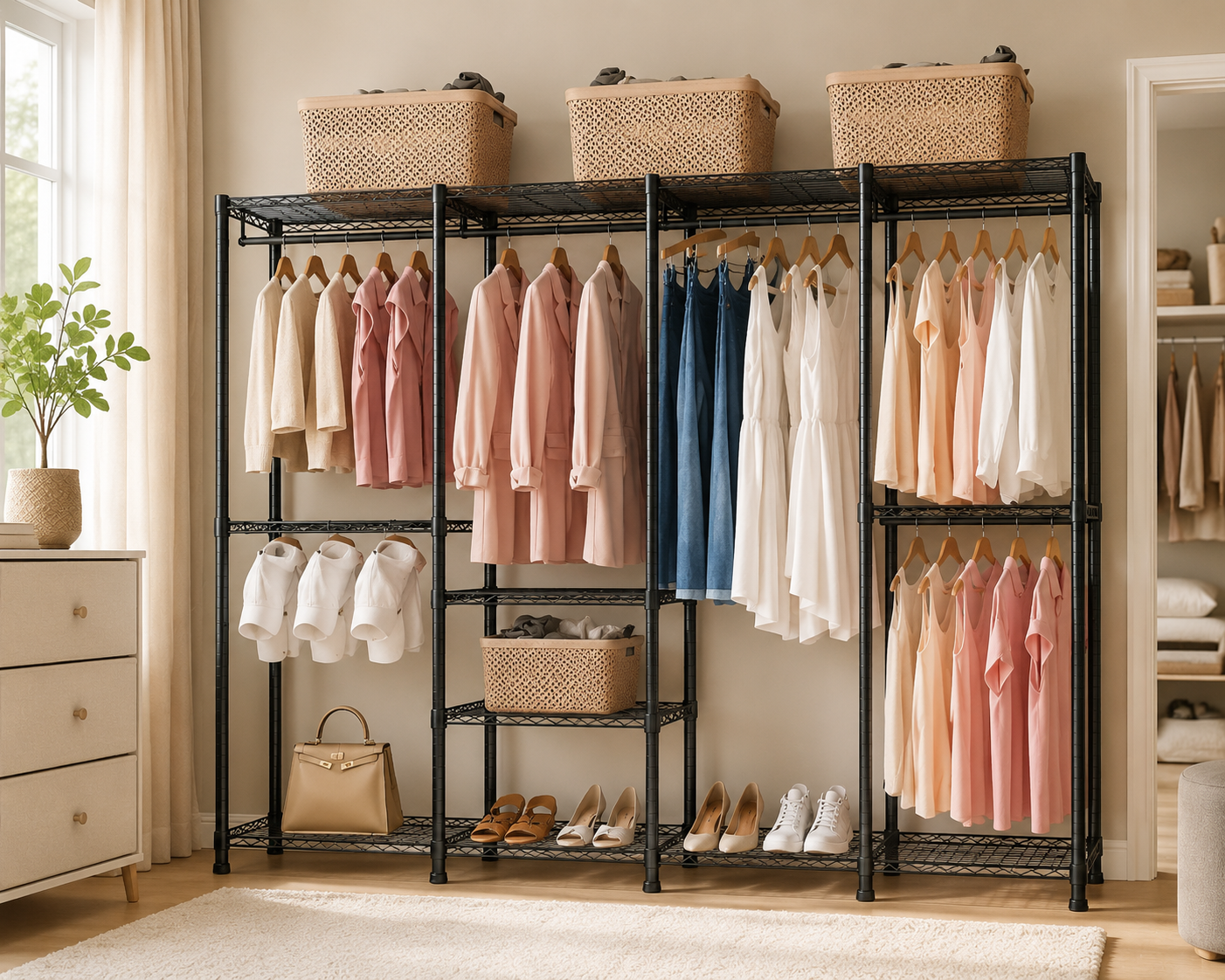 Heavy Duty Clothes Rack Wardrobe – 499 kg Capacity