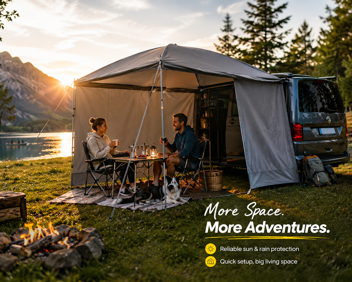 Sun Canopy for Multivan Motorhome 260 x 260 cm