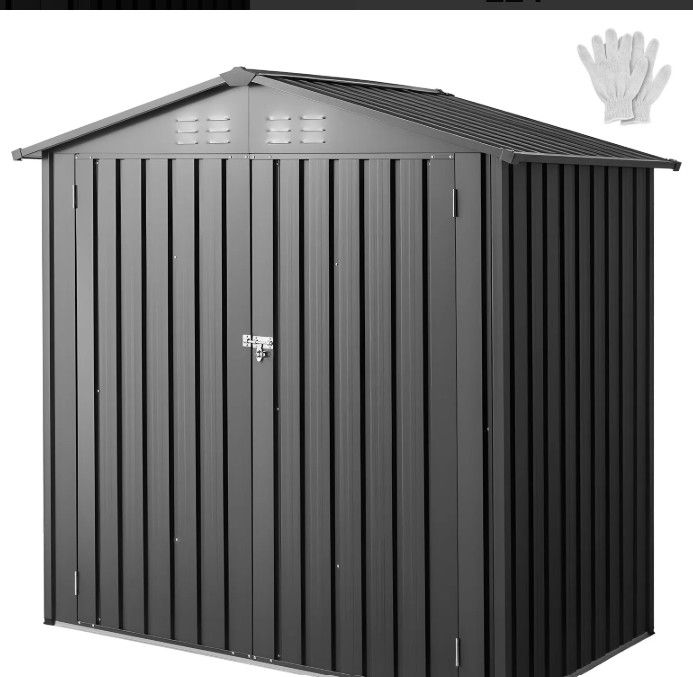 Thumbnail: 6 x 4 FT Metal Garden Shed With Double Doors