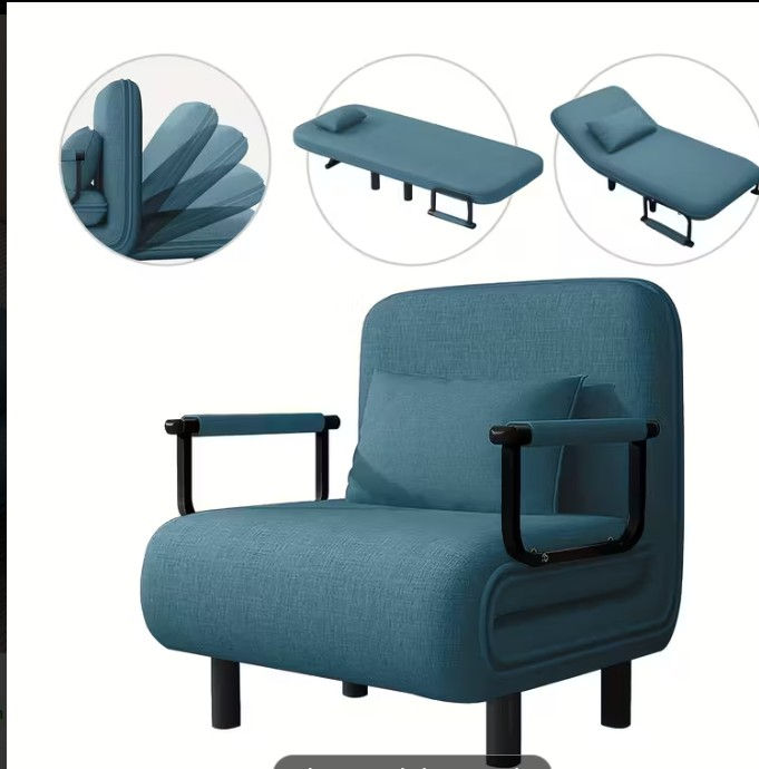 Thumbnail: Convertible Sofa Chair Bed with Adjustable Headrest & Armrest
