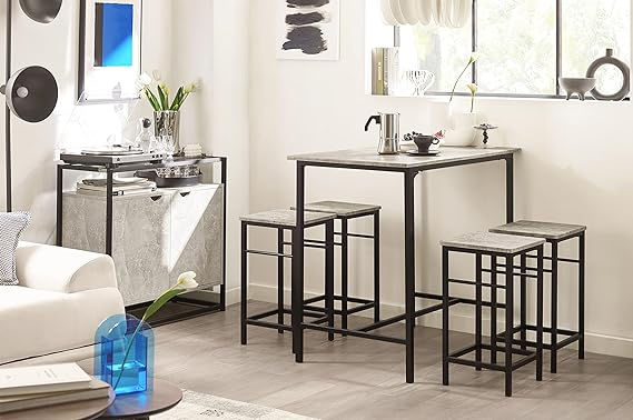 Thumbnail: Set of 1 Table + 4 Stools Set Bistro Bar Table
