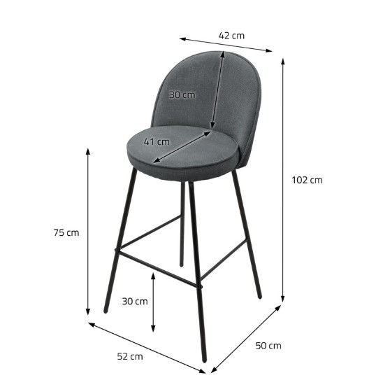 Thumbnail: Set of 2 Mustard Upholstered Bar Stools with Backrests and Black Steel Legs