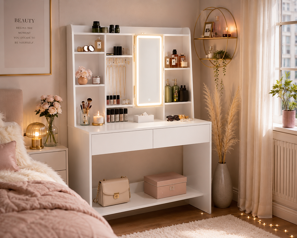 Thumbnail: Dressing Table with LED Lighting, 3 Colours with Adjustable Brightness