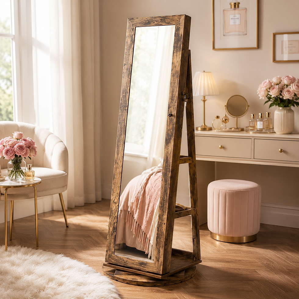 Thumbnail: Frameless Rotatable Jewellery Cabinet Mirror